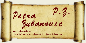 Petra Zubanović vizit kartica
